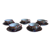 5 tea cups vintage porcelain, hand painted, Japan