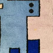 Tapis géométrique animaux/Tetris, vintage 