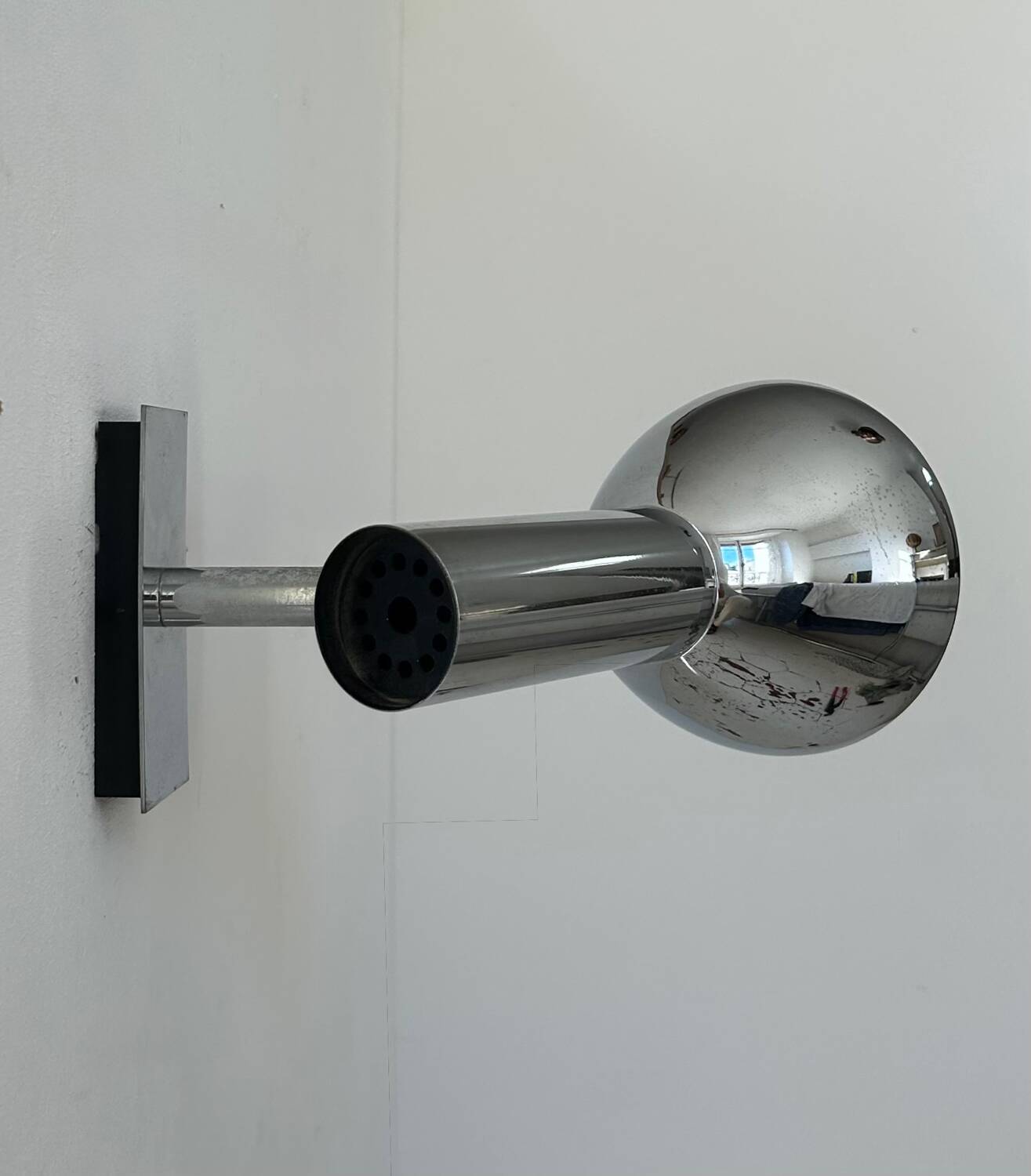 Vintage adjustable wall lamp, chrome-plated metal, France 1970