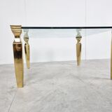 Brass and glass coffee table, 1970s