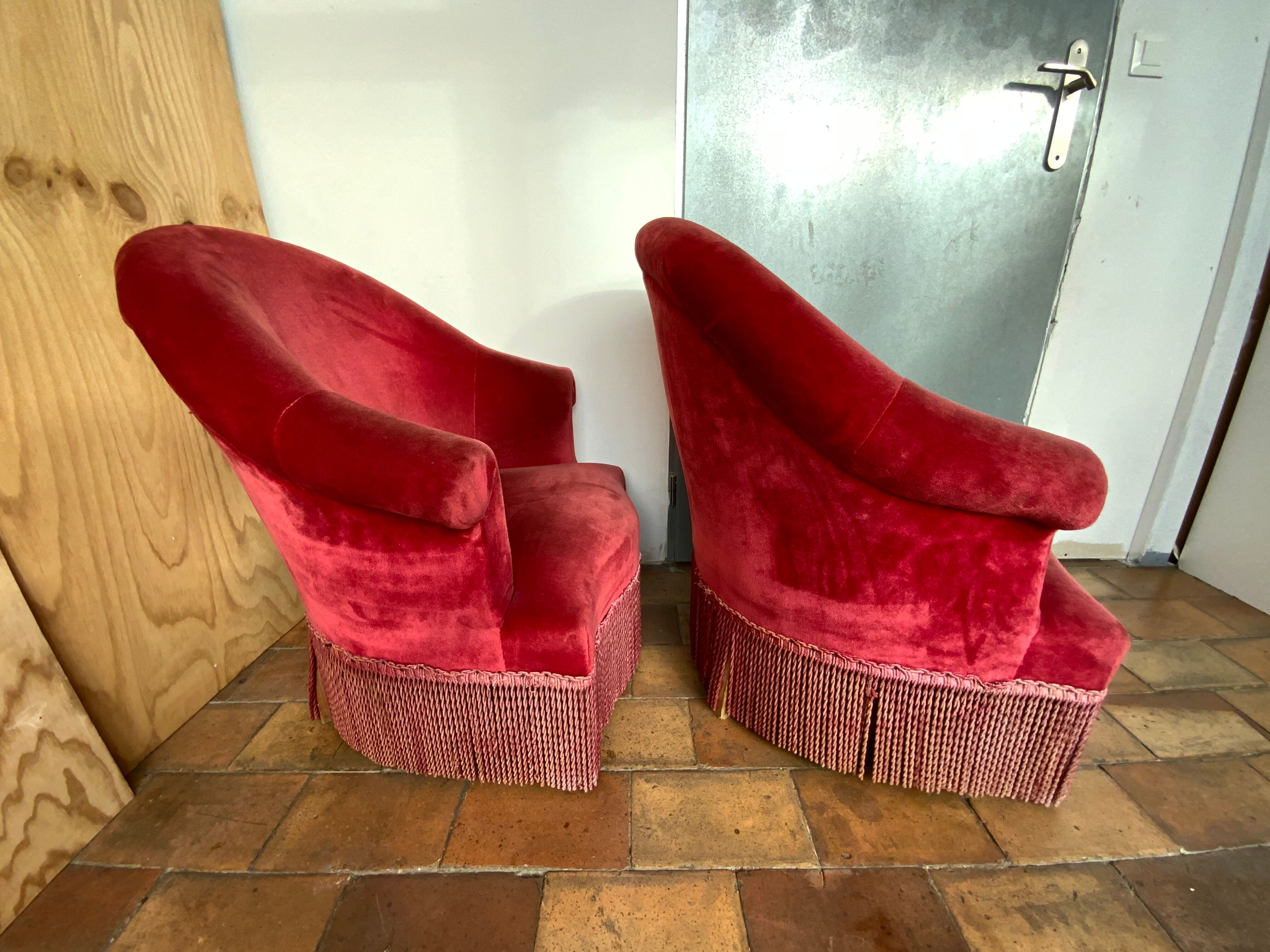 Pair of toad armchairs