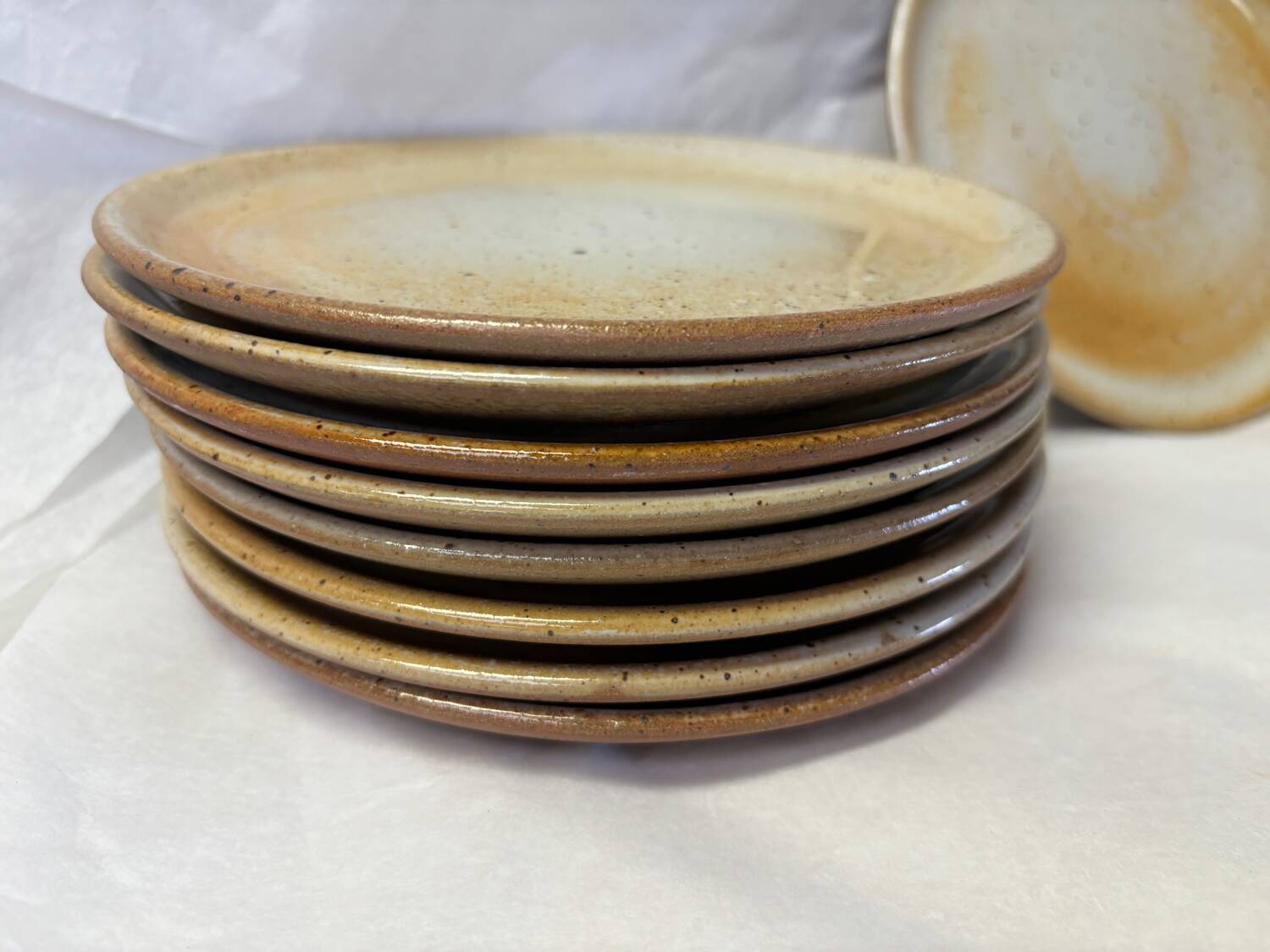 Set of 9 marsh sandstone dessert plates