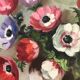 Painting on canvas bouquet of anemones