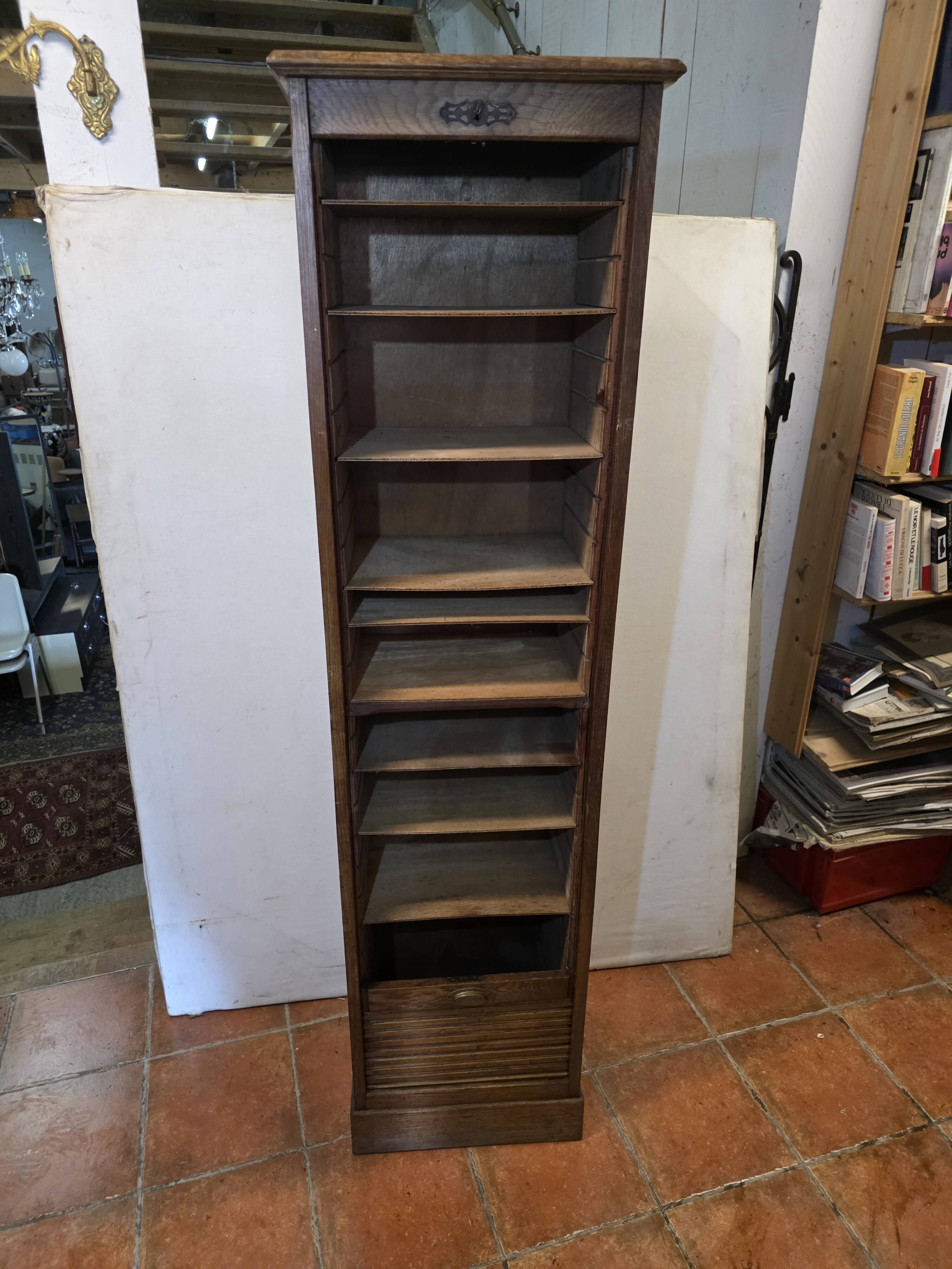 Pair of oak curtain file cabinets