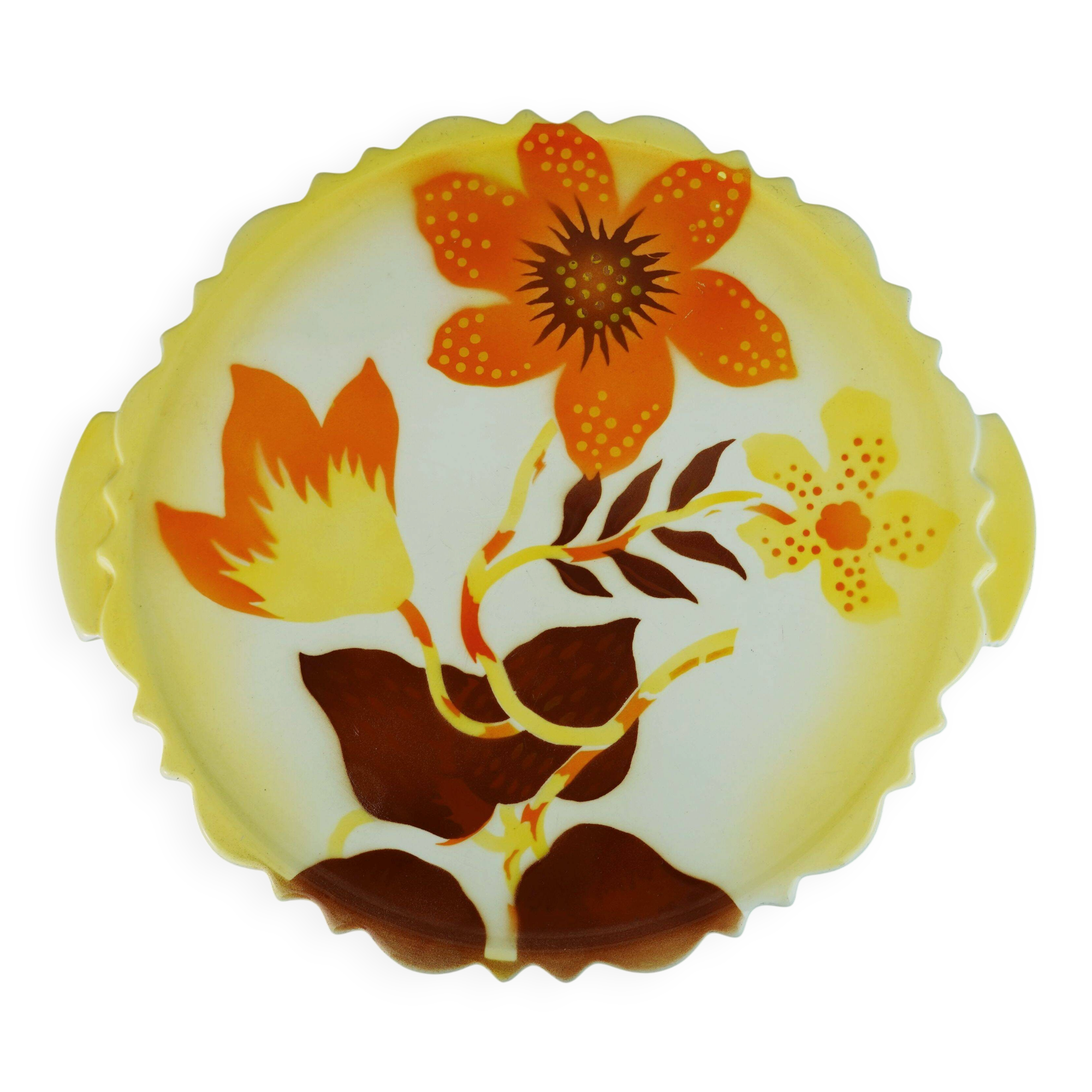 Cake plate by th. paetsch floral spray-painted decoration art deco