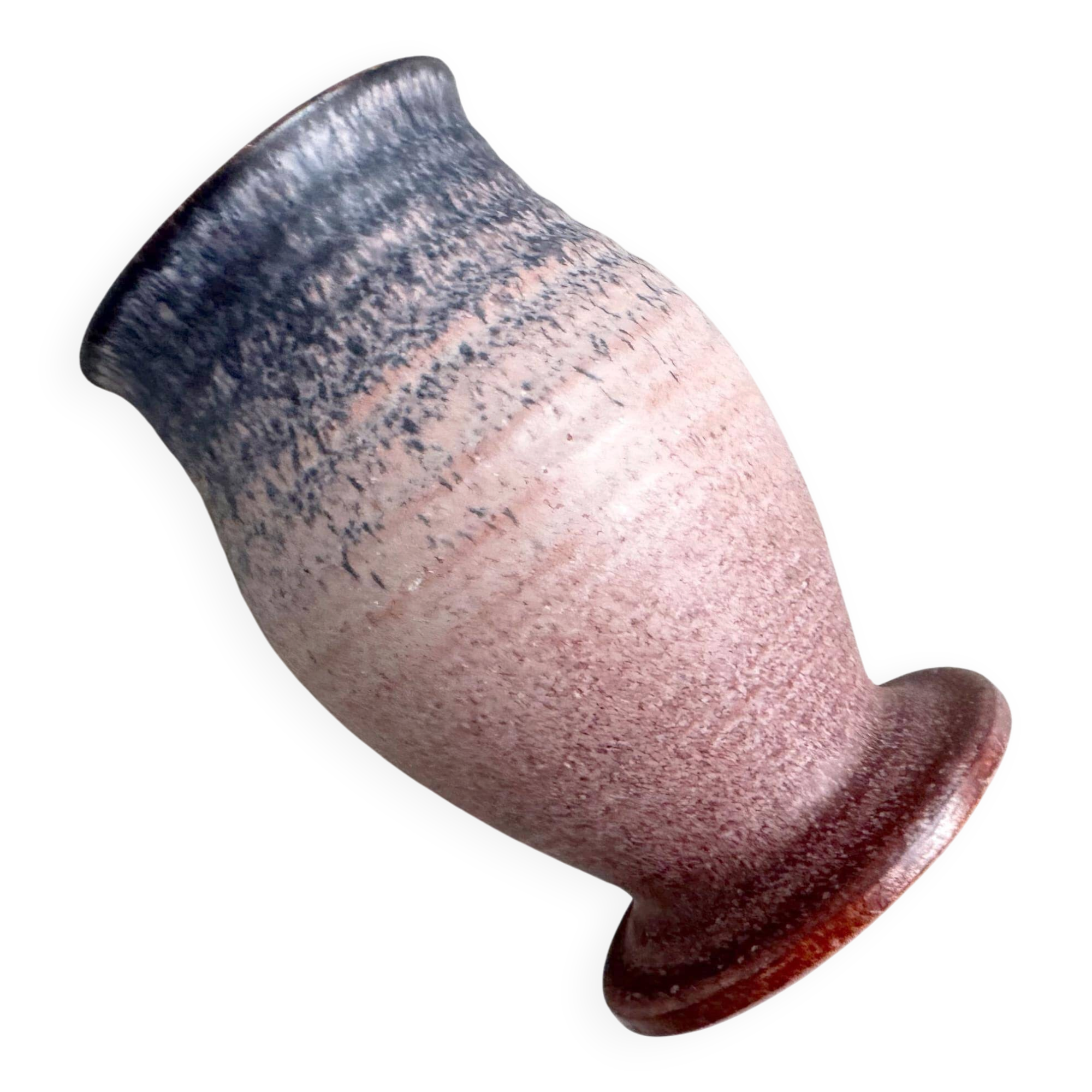 Vintage blue and pink ceramic vase