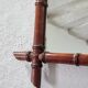 Antique Faux Bamboo Mirror - French Wall Mirror with Chain, 38×44 cm