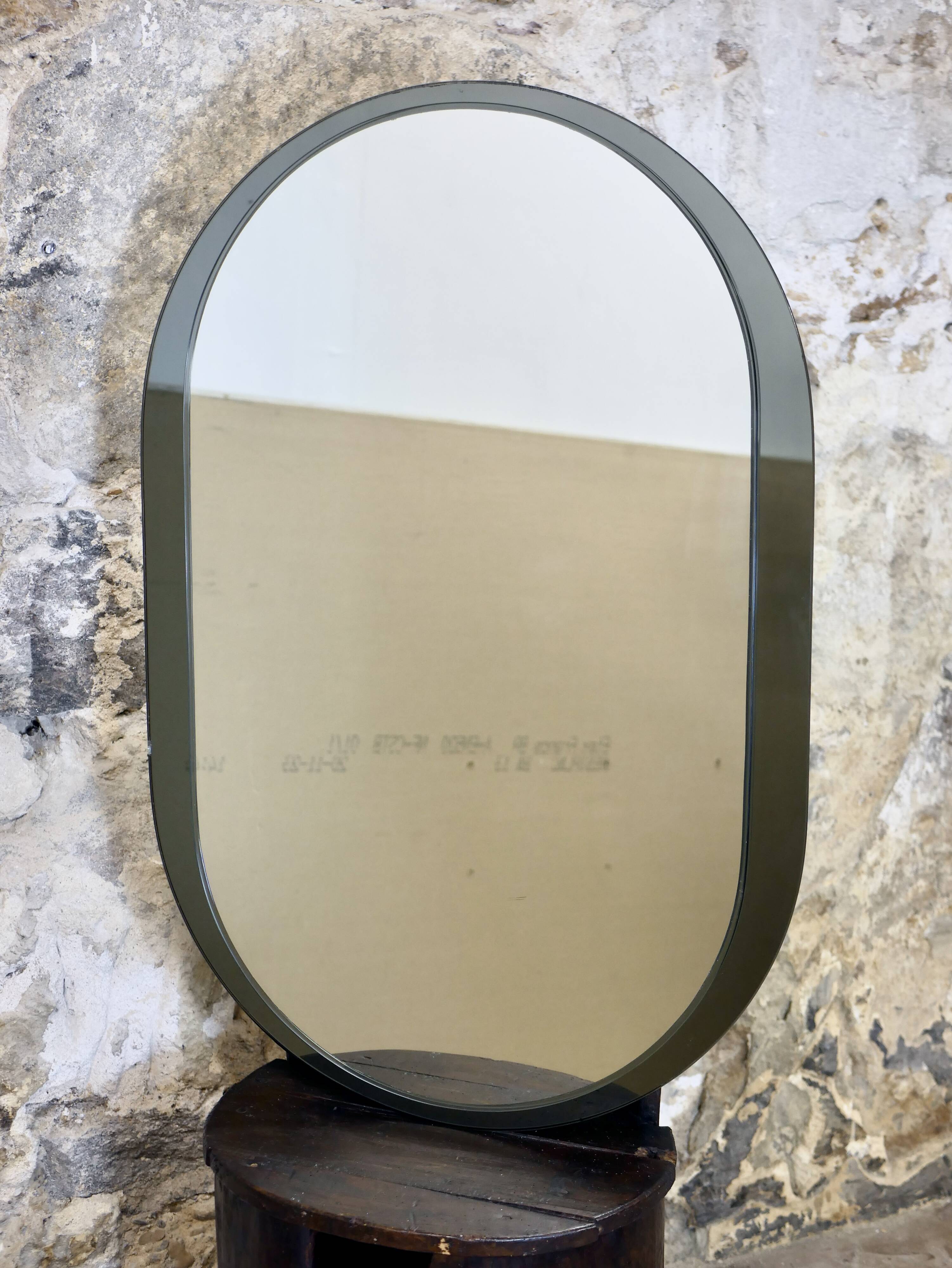 Large oval mirror by Veca, Italy, 1970s
