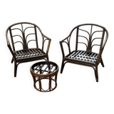 Fauteuil en rotin vintage