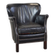 Fauteuil en cuir de vachette noir