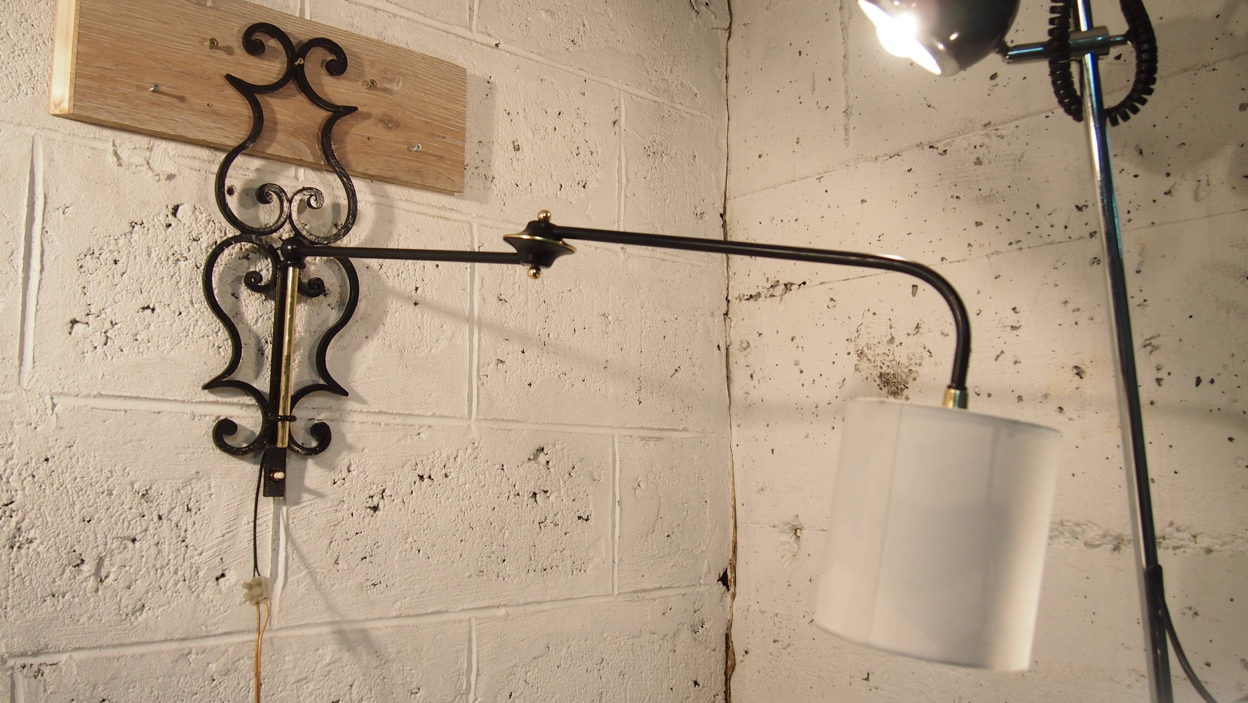 Applique murale articulée vintage lunel france 1960