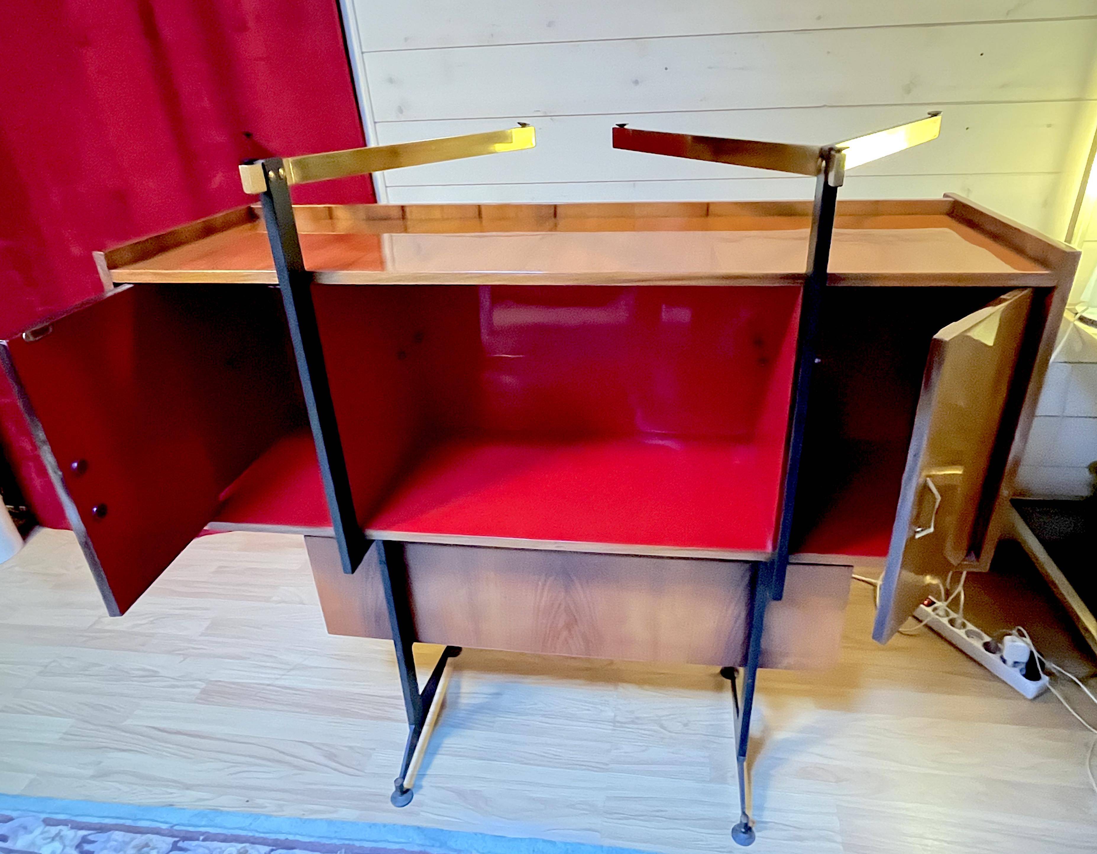 Cantù Italian Bar, wood and brass by Luigi Scremin