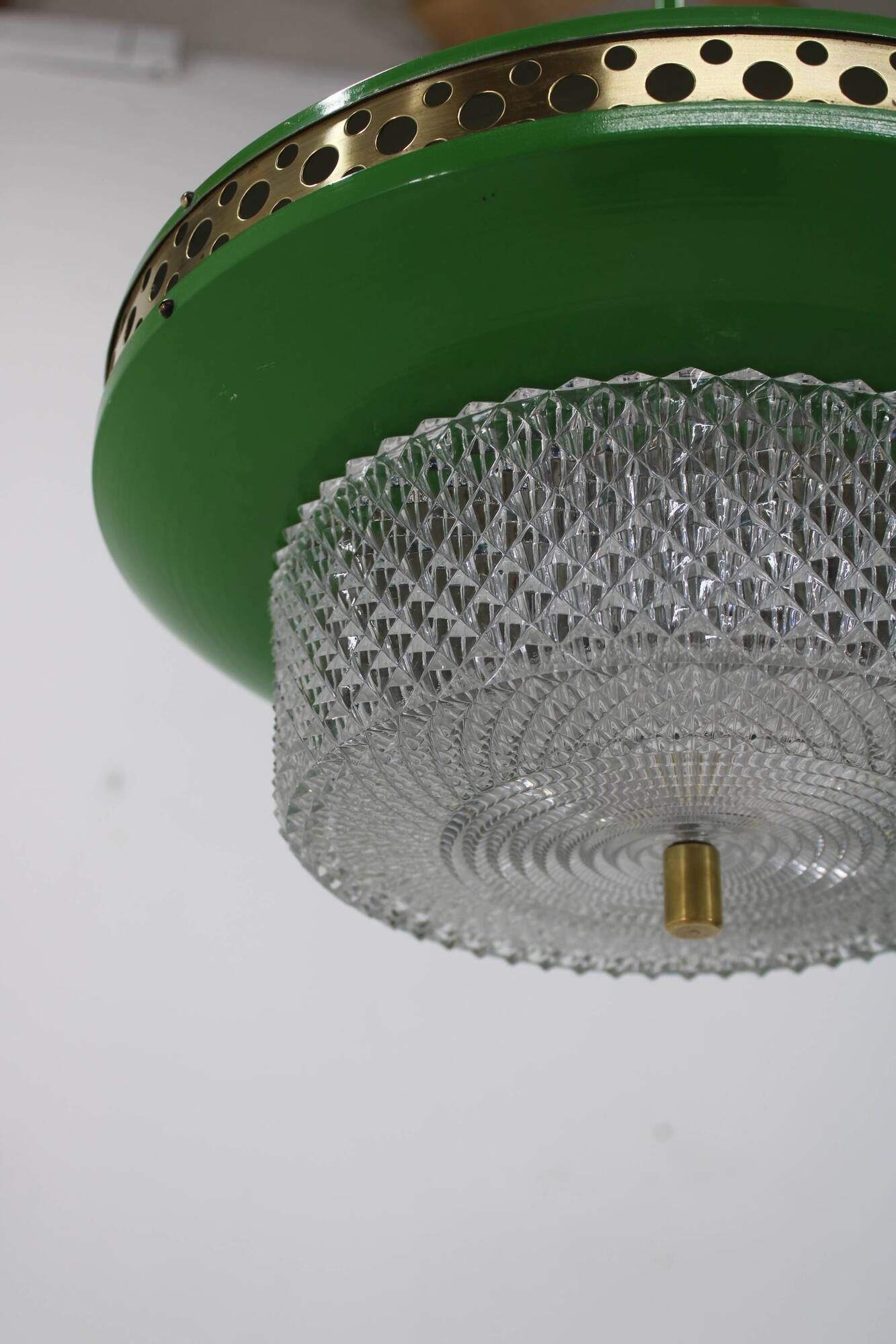 1970s Green Space Age Metal Pendant by LUDIB Bratislava, Czechoslovakia
