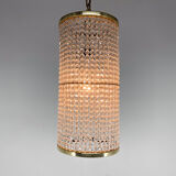 1960s brass & crytal chandelier by Preciosa Glassworks, Czechoslovakia