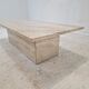 Rectangle Travertine Coffee or Side Table with Brass, Italy 1980s
