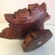 Brutalist wooden candlestick shaped vine leaf /vintage 60s-70s