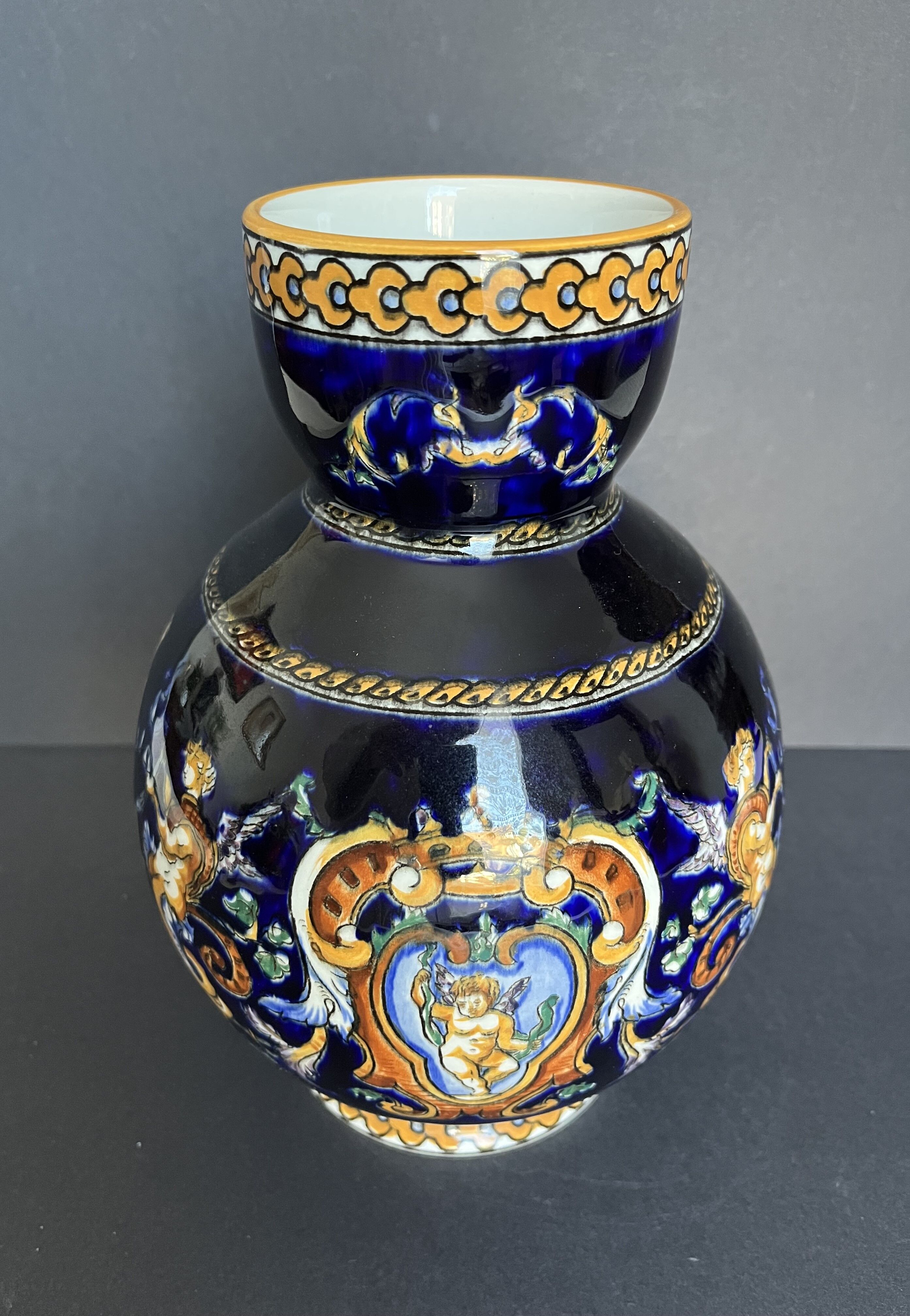 Gien earthenware vase