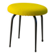 Tabouret en fer noir et laine bouillie, vert, 1960