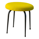 Black iron stool and boiled wool, green, 1960
