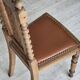 1930s, set of 4 Danish dining chairs, carved oak wood, furniture leather.