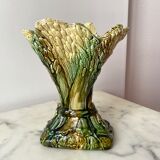 Vase en barbotine majolica gerbes de blé années 30 vintage