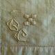 Old tablecloth and its 10 monogrammed GC towels and olive green embroidered - 225x165cm - Métis