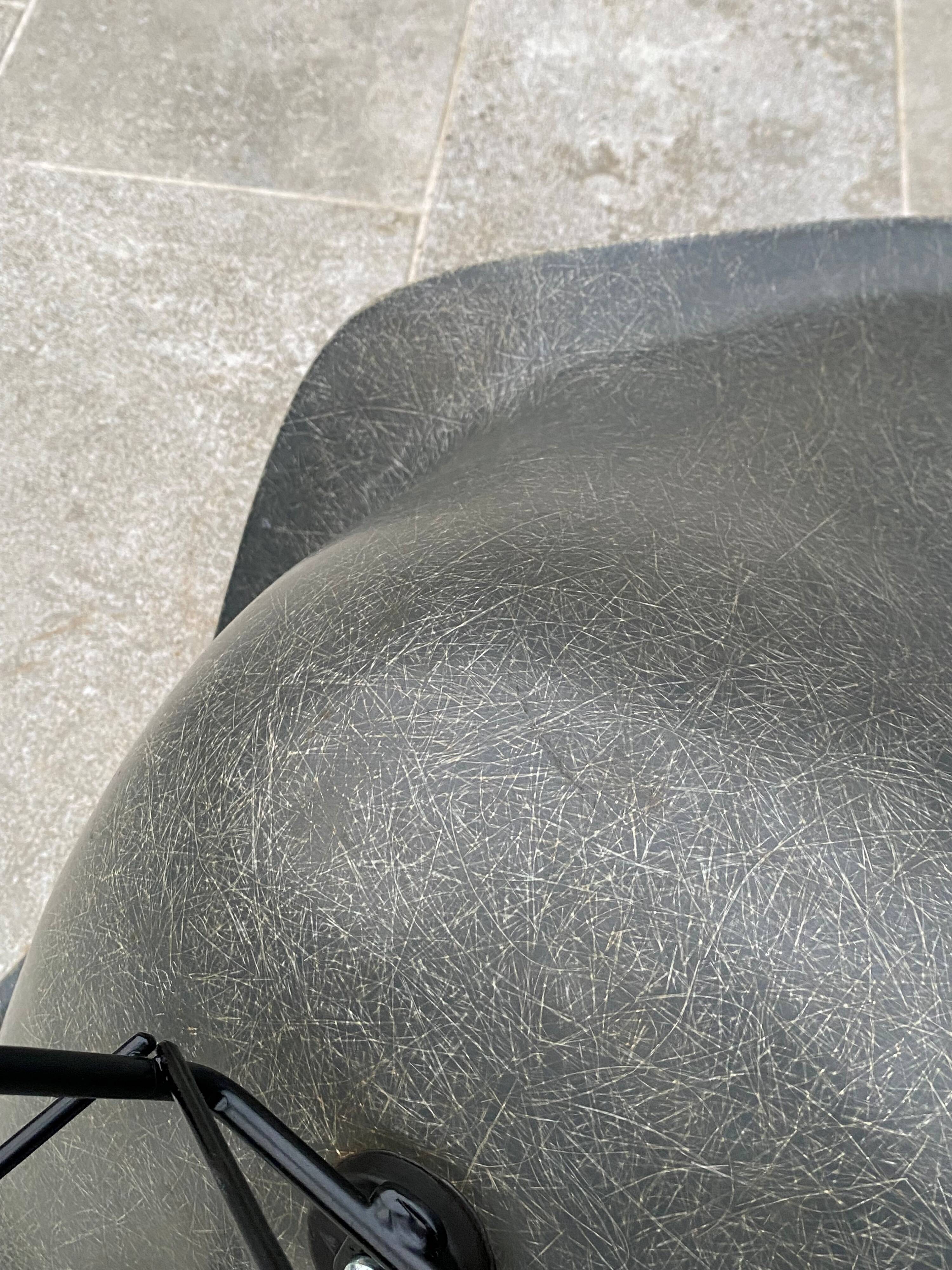 Rar eames armchair, elephant grey, zenith plastics, herman miller