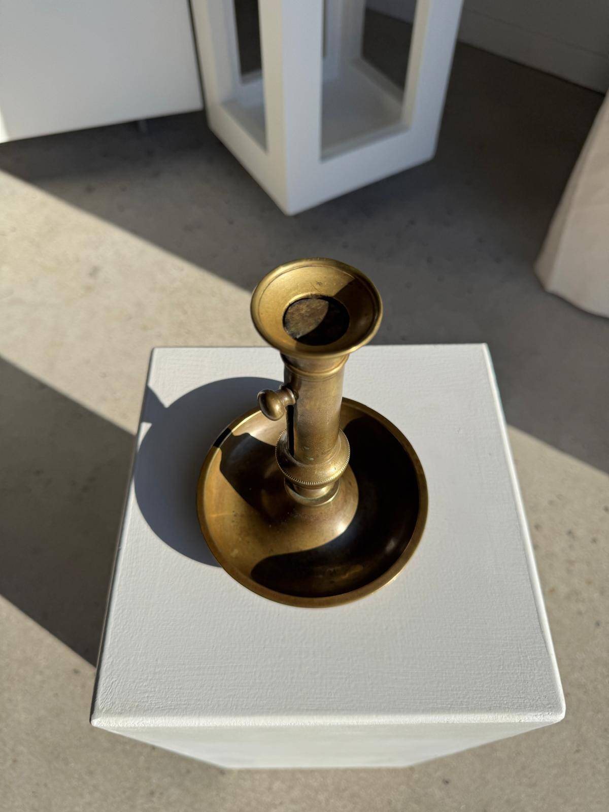 Large adjustable antique gold candlestick H20 D10