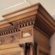 Two-body buffet, made of richly carved solid walnut.