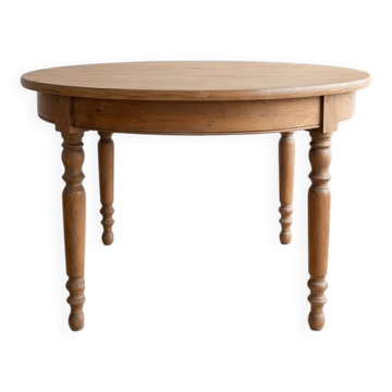 Table de salle à manger ronde ancienne en bois massif