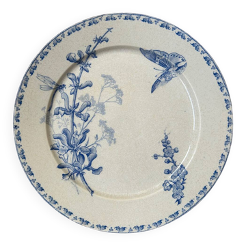 Antique flat plate, Terre de Fer "Carmen"