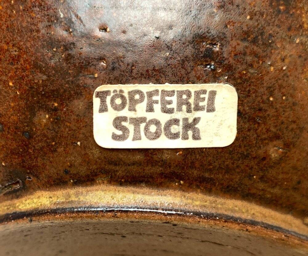 Mid-century German studio pottery vase from Töpferei Stock, 1960s.