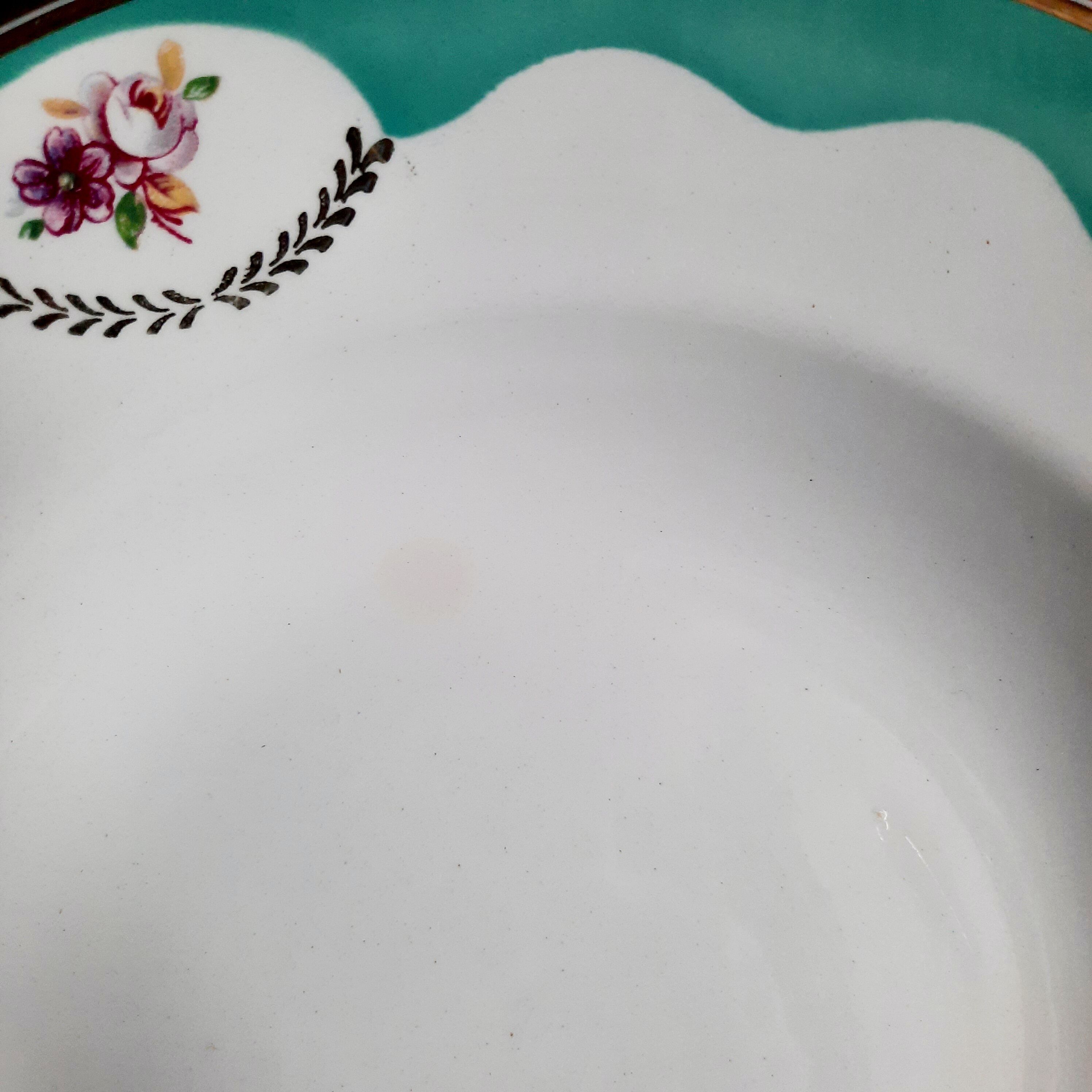 Old hollow plates mismatched in earthenware