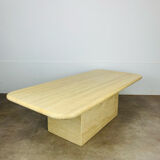Rectangular travertine coffee table