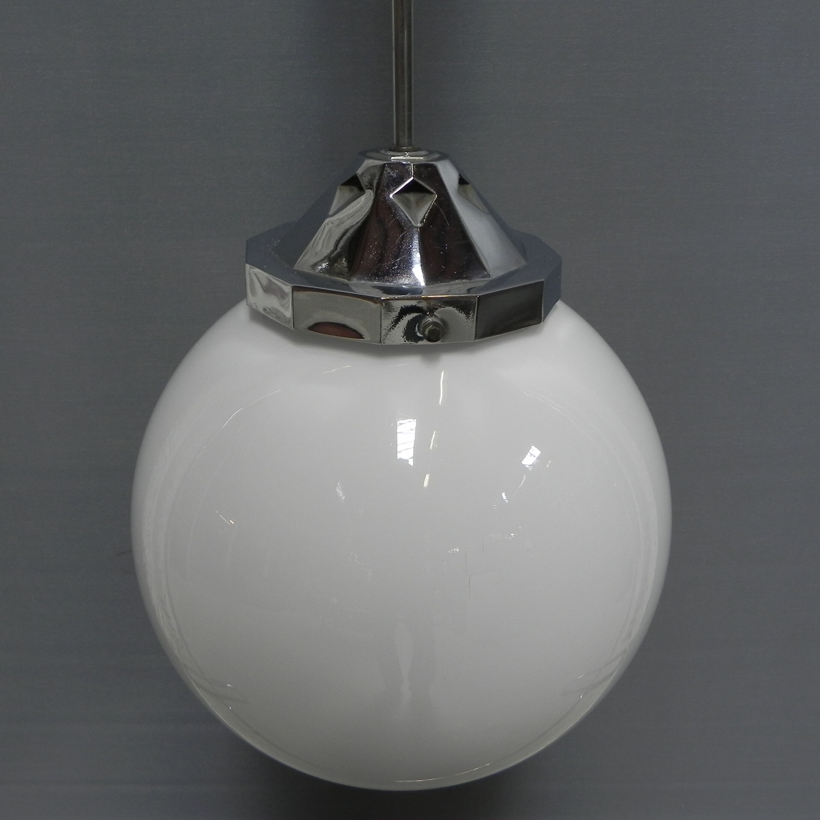 Art Deco hanging lamp with glass globe
