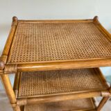 Rattan and cane shelf