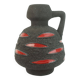 Fat lava vase schlossberg cer. 1970s brown with glossy red pattern no.64-25
