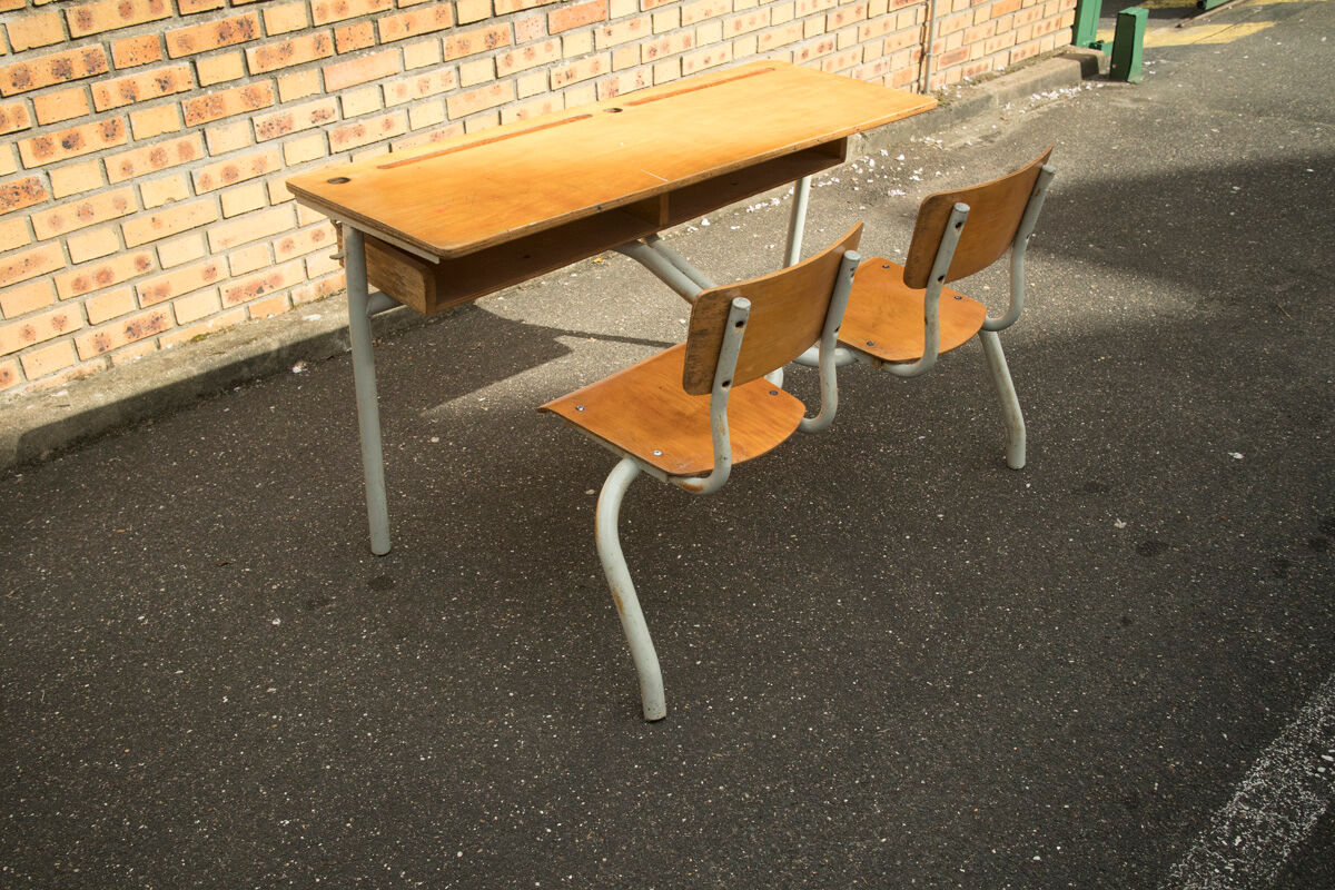 School desk vintage for Kids 2 seater