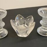 Vintage-style crystal candlesticks in the style of LITTLA