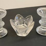 Vintage-style crystal candlesticks in the style of LITTLA