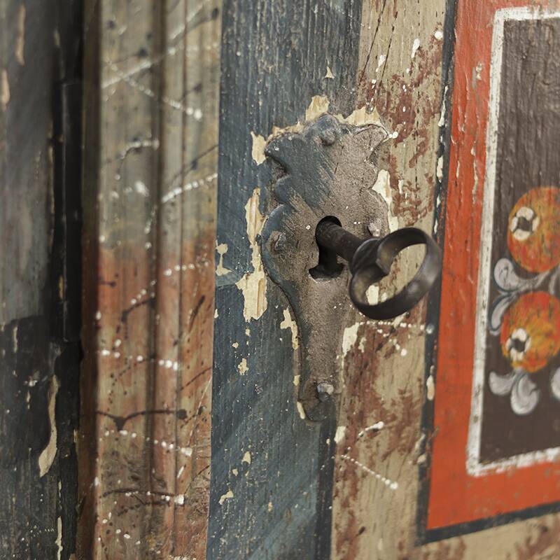 Folk art painted bridal wardrobe