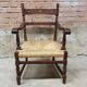 Vintage armchair in ash and cane