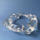 Pukeberg Scandinavian vintage glass candle holder from the 70s