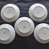 5 old dessert plates decorated with saint clement's dabbling fruit