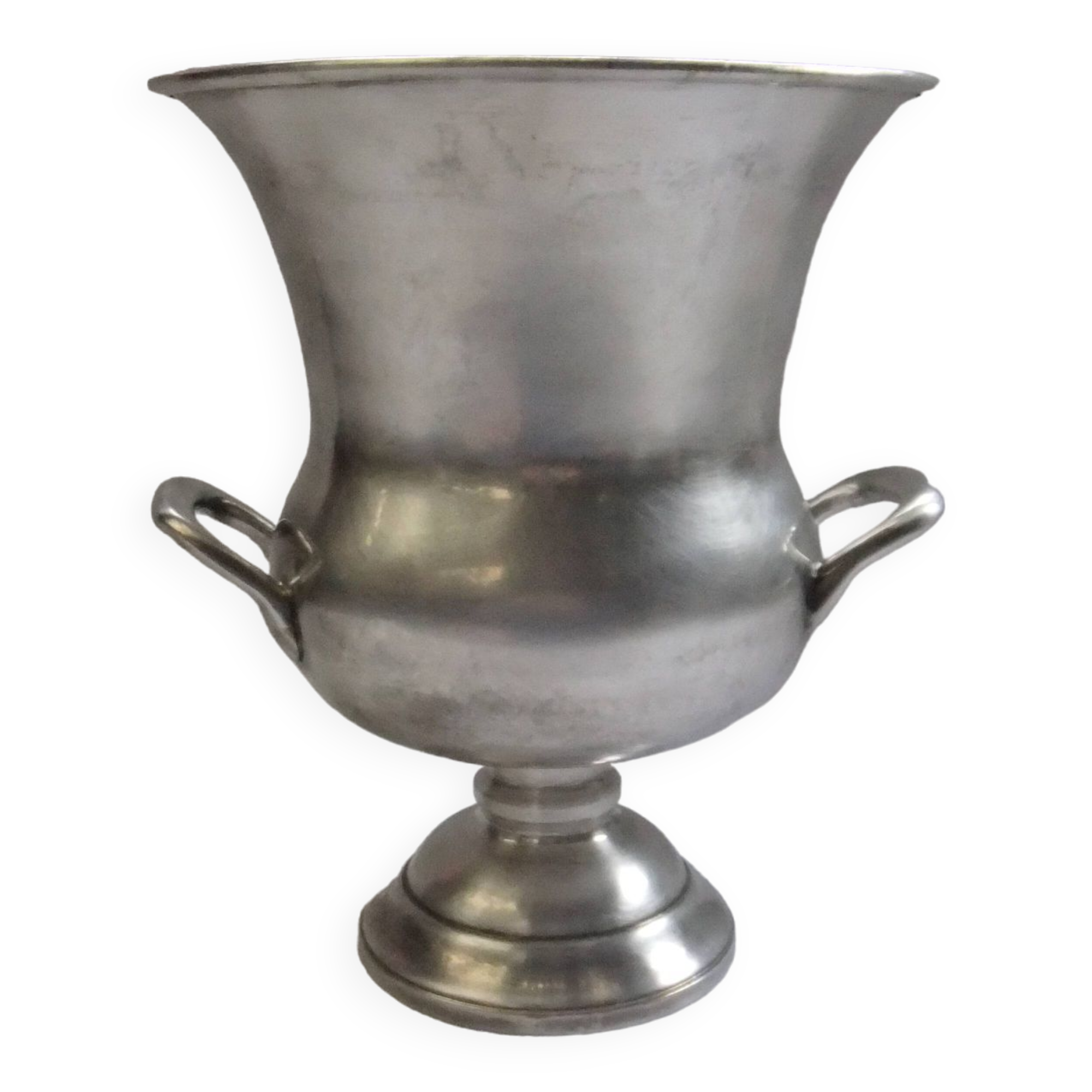 Old champagne bucket with vintage silver metal cooler Medici