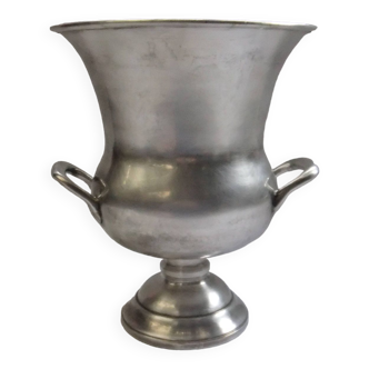 Old champagne bucket with vintage silver metal cooler Medici