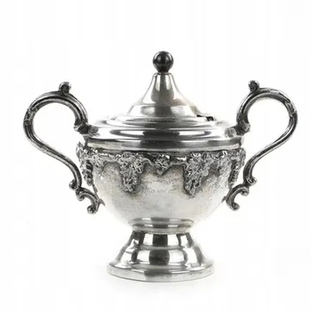 Art Nouveau sugar bowl, silver-plated brass, Germany, early 20th century