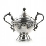 Art Nouveau sugar bowl, silver-plated brass, Germany, early 20th century