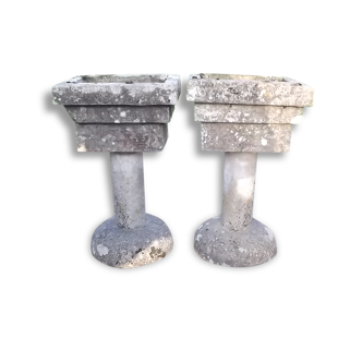 Pair of reconstituted stone Vases