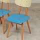 Lot de 4 chaises bois TON Bystrice Thonet bleu